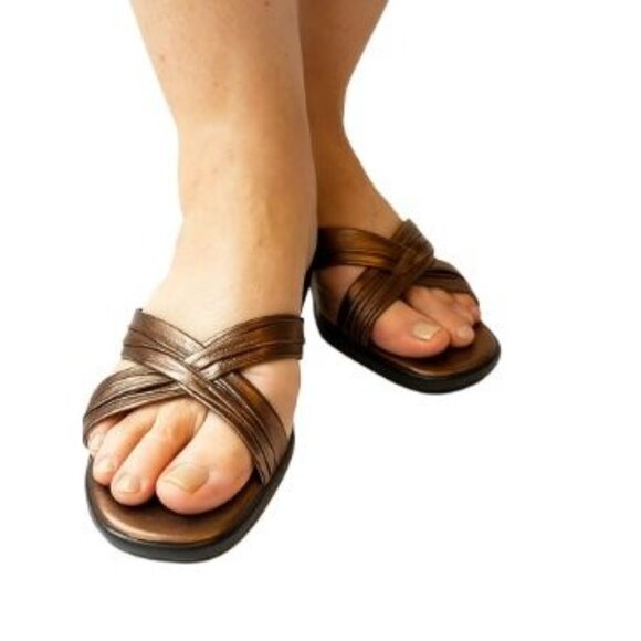 Italian Shoemakers Size 10 Finer Open Toe Sandals From Italy - Picture 7 of 12